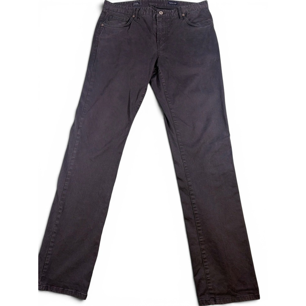 7 Diamonds Clifton Slim Straight Pants Mens 33x34 Charcoal Black Chino Stretch